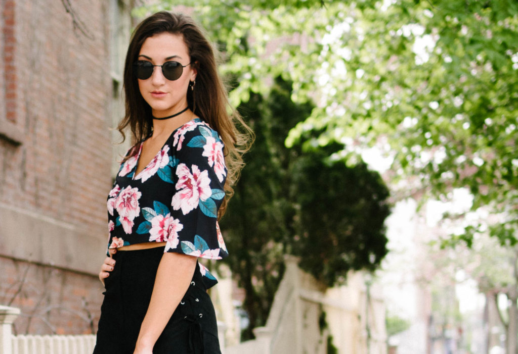 Floral Top & Ruffle Shorts