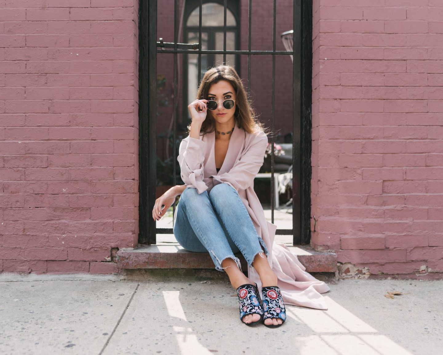 Blush Trench & Embroidered Details